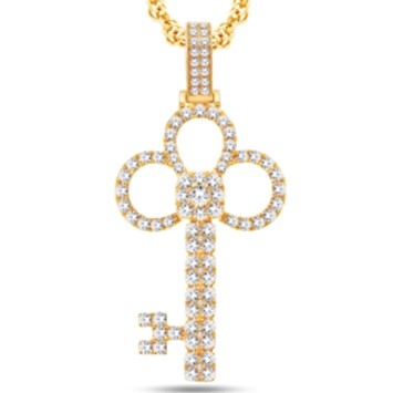 14 Karat All Yellow Gold 4.75 Carat Diamonds Key HipHop Pendant-1025211-ALY
