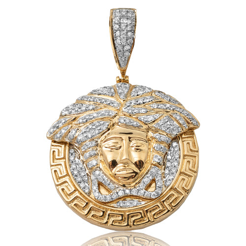 10KY 0.75CTW DIAMOND MEDUSA MEDALLION