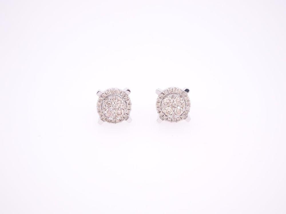 14 Karat White Gold 1.00 Carat Diamond Round Earrings-0125887-WG