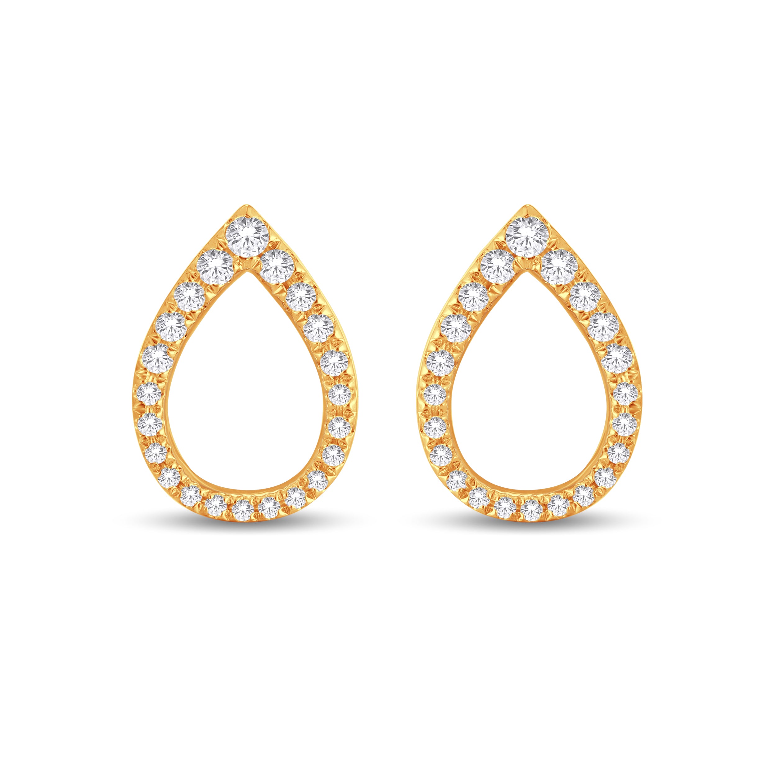 14 Karat All Yellow Gold 0.25 Carat Diamond Pear Earrings-0126269-ALY