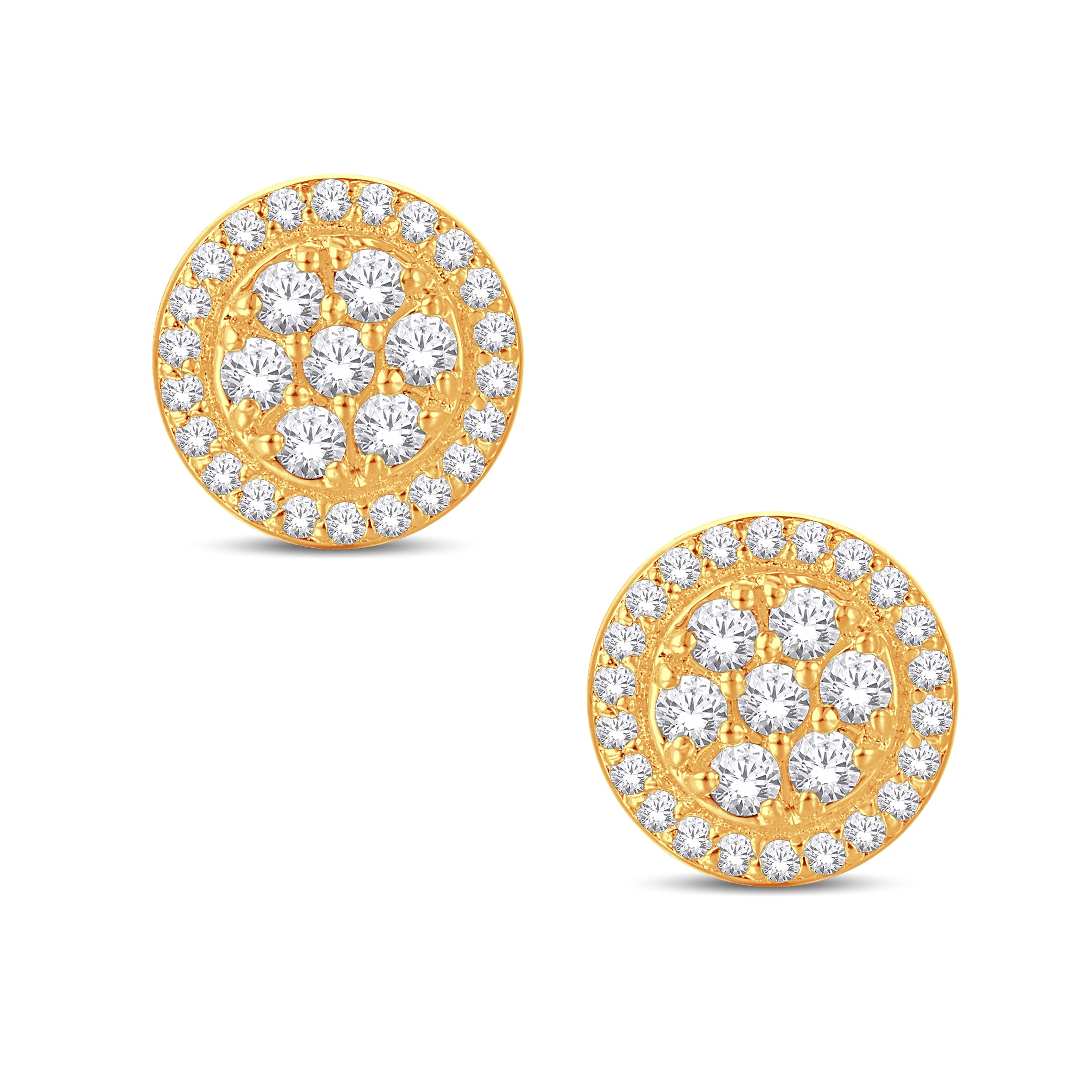 14 Karat All Yellow Gold 0.32 Carat Diamond Round Earrings-0128095-ALY