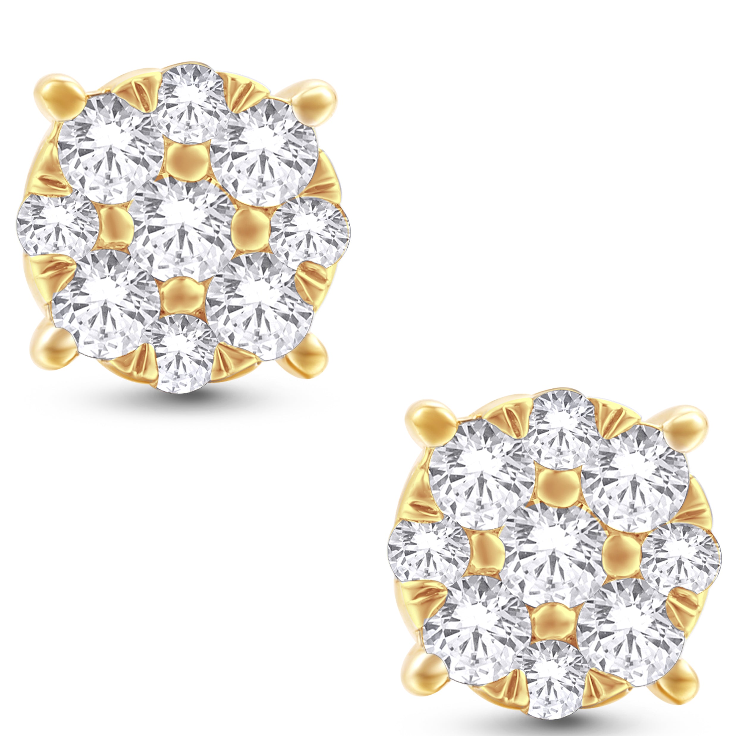 14 Karat All Yellow Gold 0.47 Carat Diamond Earrings-0128096-ALY