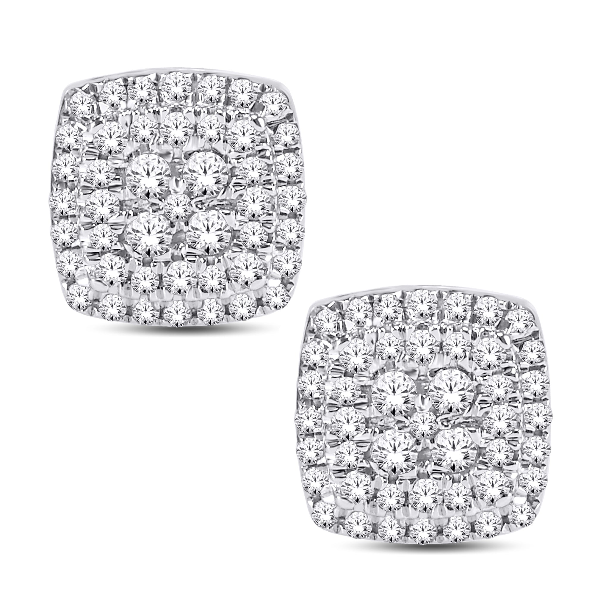 14 Karat Yellow Gold 0.25 Carat Diamond Cushion Earrings-0128100-YG