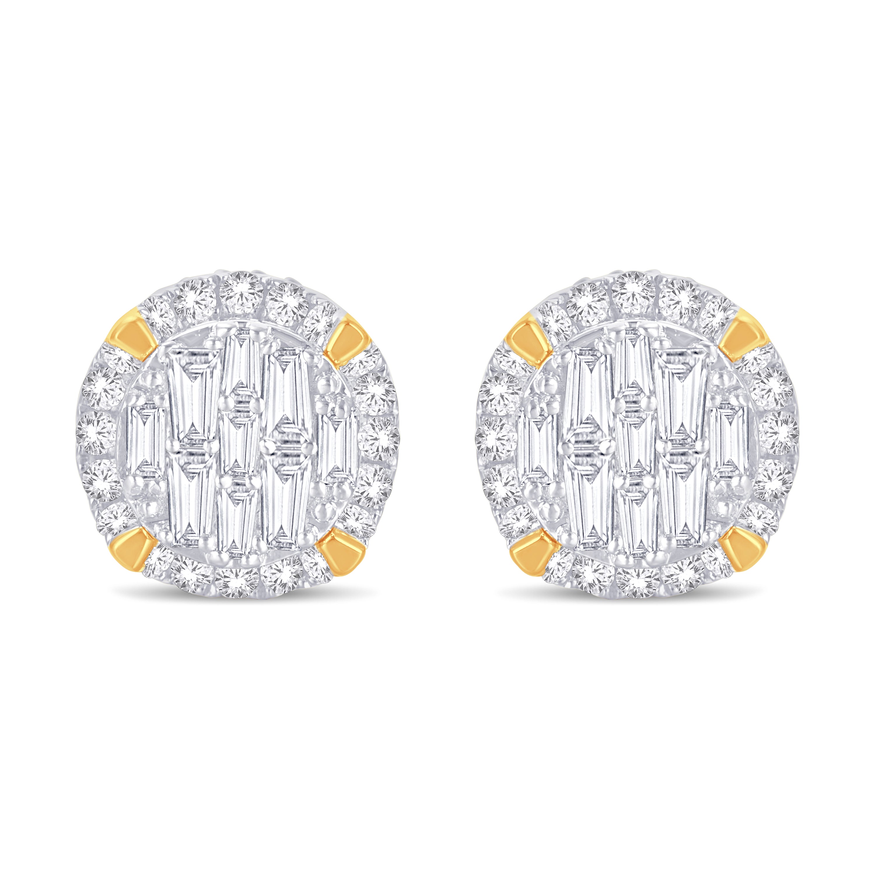 14 Karat Yellow Gold 0.66 Carat Diamond Round Earrings-0128197-YG