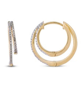 14 Karat Yellow Gold 0.20 Carat Diamond Classic Hoops-0129521-YG