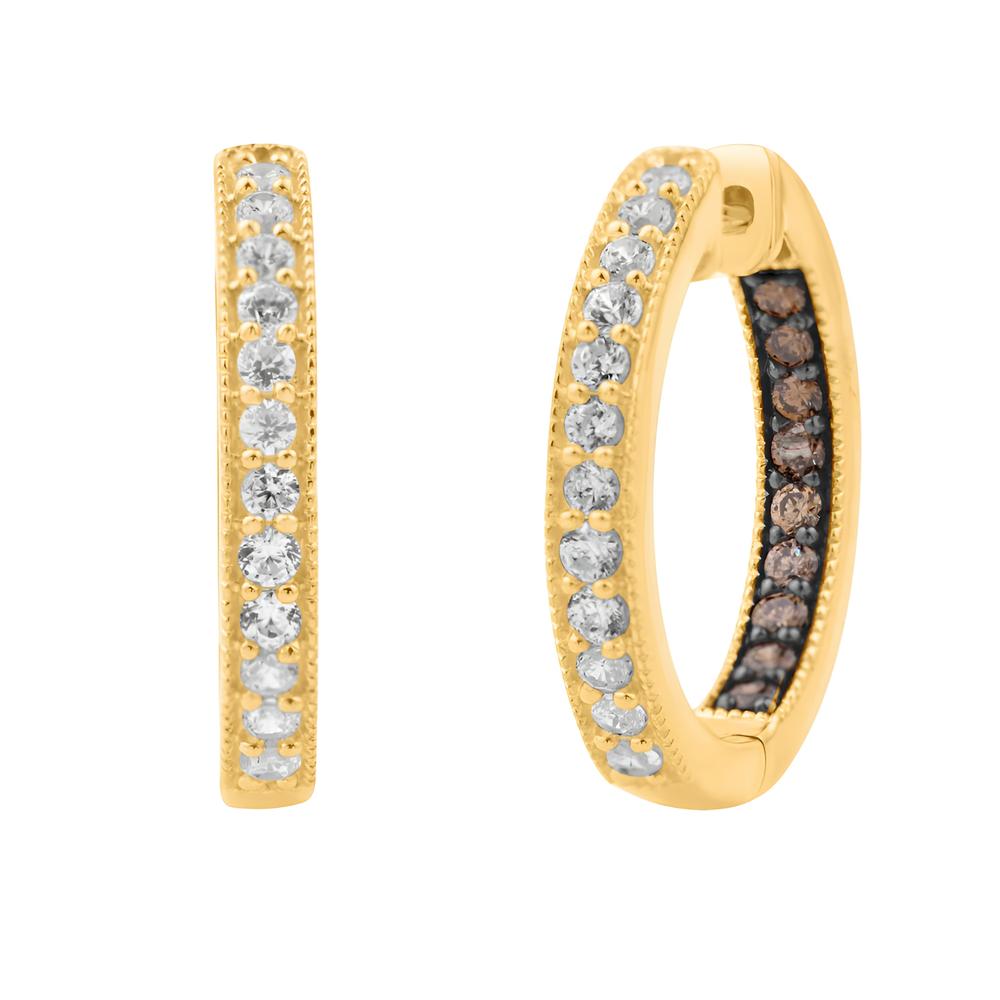 14 Karat All Yellow Gold 0.85 Carat Diamond Classic Hoops-0132164-ALY