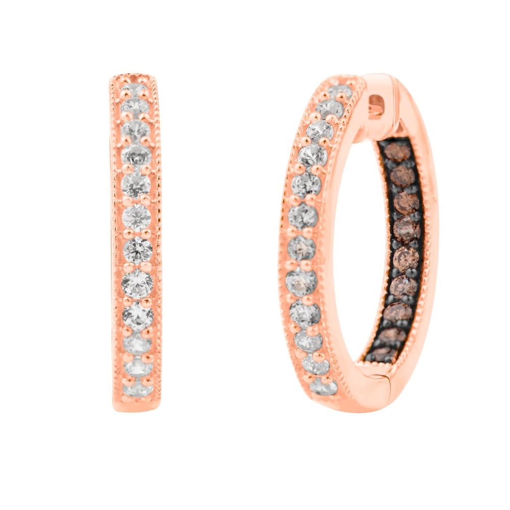 14 Karat Rose Gold 0.85 Carat Diamond Classic Hoops-0132164-RG