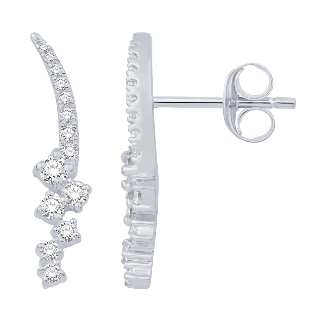 14 Karat White Gold 0.41 Carat Diamond Fashion Earrings-0132273-WG