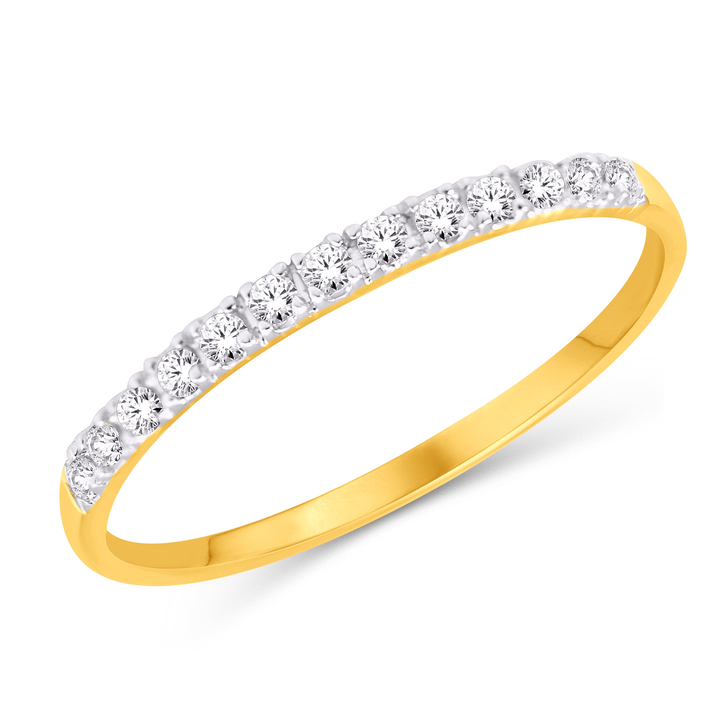 14 Karat Yellow Gold 0.15 Carat Diamond Classic Ladies Band-0725930-YG