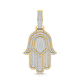 10 Karat Yellow Gold 1.85 Carat Diamonds Hamsa Pendant-0830011-YG
