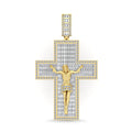10 Karat Yellow Gold 2.90 Carat Diamonds Latin Cross With Jesus Pendant-0830017-YG