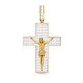 10 Karat Yellow Gold 2.20 Carat Diamonds Latin Cross With Jesus Pendant-0830018-YG