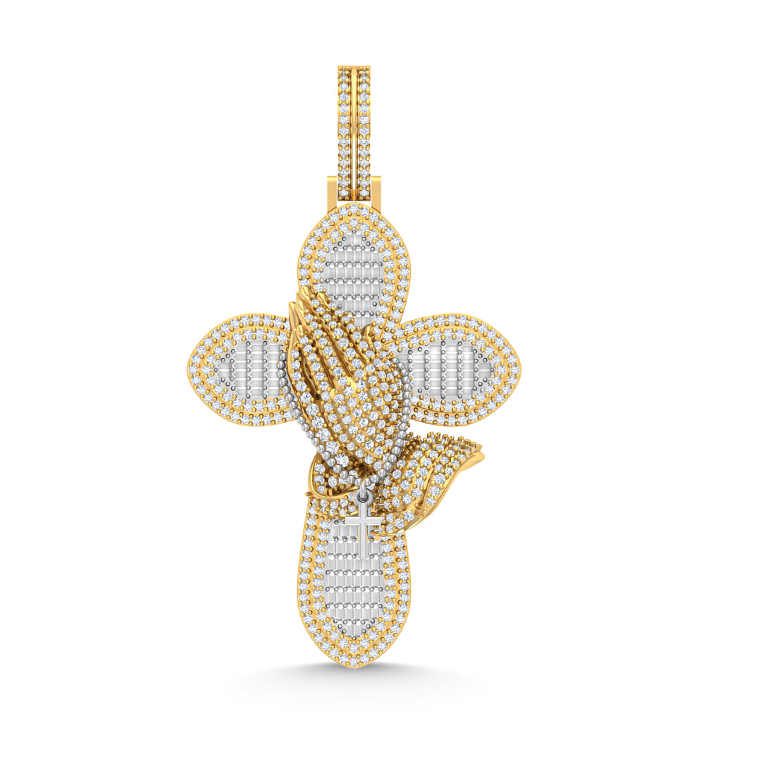 10 Karat Yellow Gold 2.53 Carat Diamonds Latin Cross Pendant-0830023-YG
