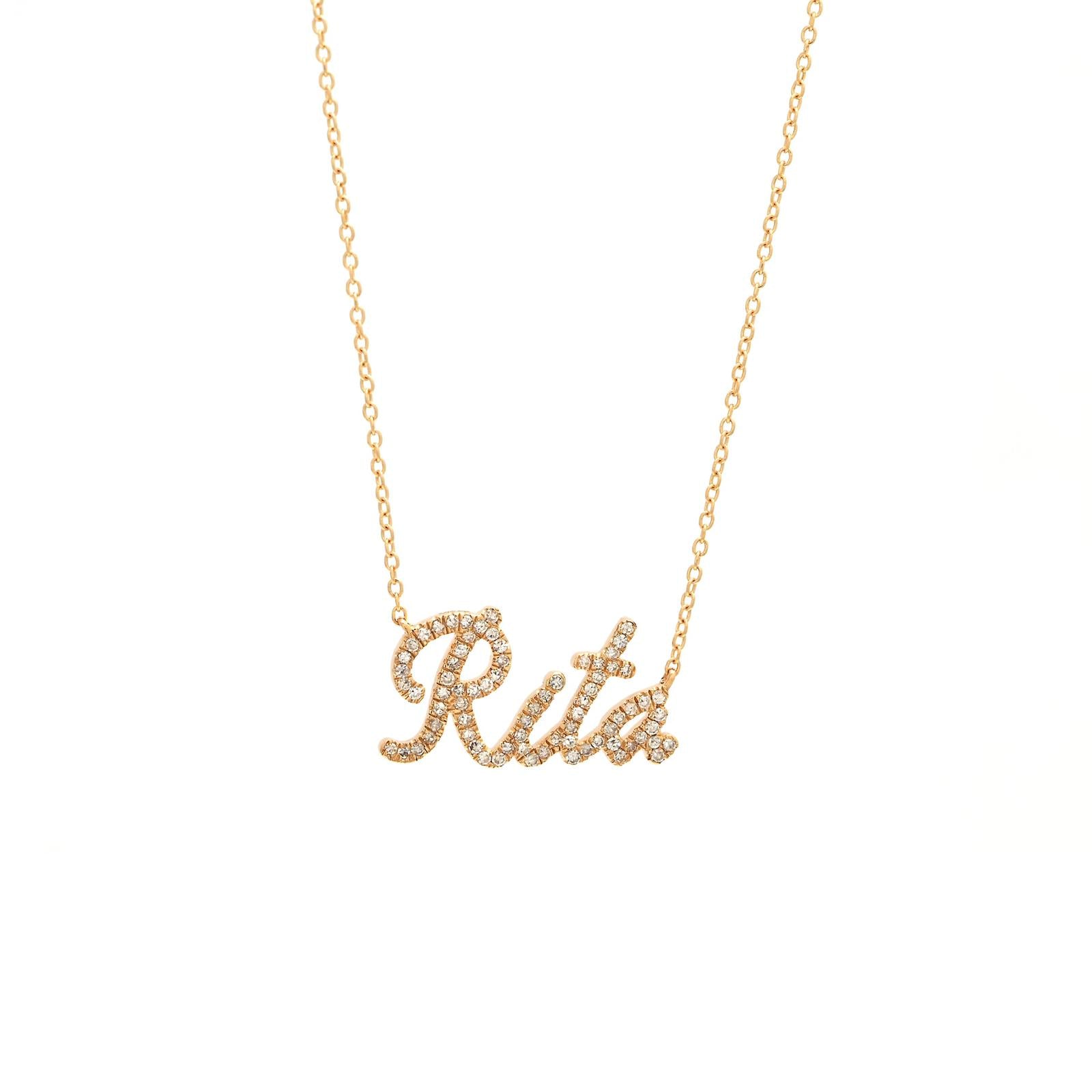 Diamond Nameplate Necklace