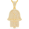 14 Karat Yellow Gold 2.50 Carat Diamonds Hamsa HipHop Pendant-1025114-YG
