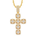 14 Karat Yellow Gold 4.00 Carat Diamonds Latin Cross HipHop Pendant-1025118-YG