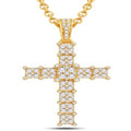 14 Karat Yellow Gold 3.50 Carat Diamonds Latin Cross HipHop Pendant-1025150-YG