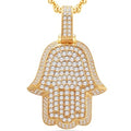 14 Karat Yellow Gold 3.50 Carat Diamonds Hamsa HipHop Pendant-1025203-YG