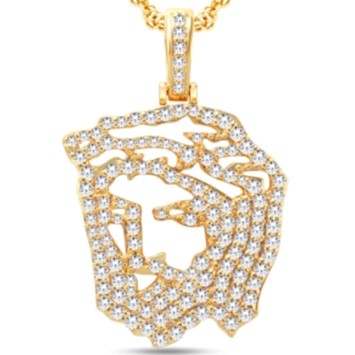14 Karat Yellow Gold 1.75 Carat Diamonds Jesus HipHop Pendant-1025204-YG