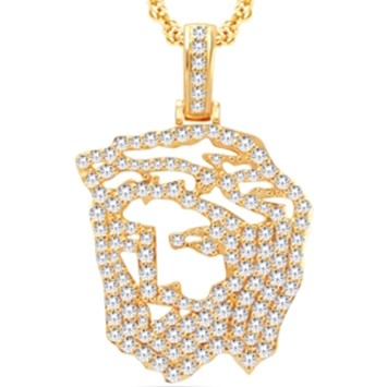 14 Karat Yellow Gold 3.50 Carat Diamonds Jesus HipHop Pendant-1025206-YG
