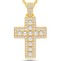 14 Karat Yellow Gold 3.85 Carat Diamonds Latin Cross HipHop Pendant-1025232-YG
