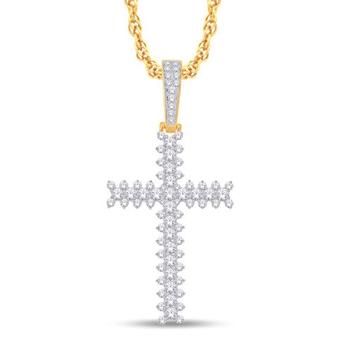 14 Karat Yellow Gold 2.00 Carat Diamonds Latin Cross HipHop Pendant-1025275-YG