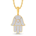14 Karat Yellow Gold 2.10 Carat Diamonds Hamsa HipHop Pendant-1025283-YG