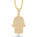 14 Karat Yellow Gold 4.00 Carat Diamonds Hamsa HipHop Pendant-1025333-YG