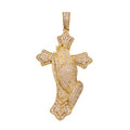 14 Karat All Yellow Gold 3.50 Carat Diamonds Praying hands HipHop Pendant-1025337-ALY