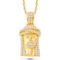 14 Karat All Yellow Gold 3.50 Carat Diamonds Jesus Face HipHop Pendant-1025339-ALY