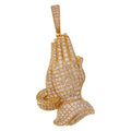 14 Karat All Yellow Gold 5.00 Carat Diamonds Praying hands HipHop Pendant-1025350-ALY