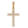 14 Karat Yellow Gold 4.00 Carat Diamonds Latin Cross HipHop Pendant-1025353-YG