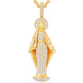 14 Karat All Yellow Gold 4.50 Carat Diamonds Virgin Mary HipHop Pendant-1025357-ALY