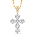 14 Karat Yellow Gold 2.90 Carat Diamonds Latin Cross HipHop Pendant-1025388-YG