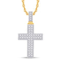 14 Karat Yellow Gold 4.00 Carat Diamonds Latin Cross HipHop Pendant-1025393-YG