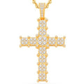 14 Karat All Yellow Gold 4.00 Carat Diamonds Latin Cross HipHop Pendant-1025396-ALY