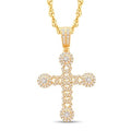 14 Karat Yellow Gold 1.33 Carat Diamonds Latin Cross HipHop Pendant-1025409-YG
