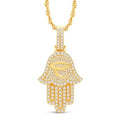 14 Karat All Yellow Gold 1.50 Carat Diamonds Hamsa HipHop Pendant-1025426-ALY