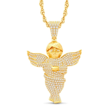 14 Karat All Yellow Gold 2.85 Carat Diamonds Angel HipHop Pendant-1025434-ALY