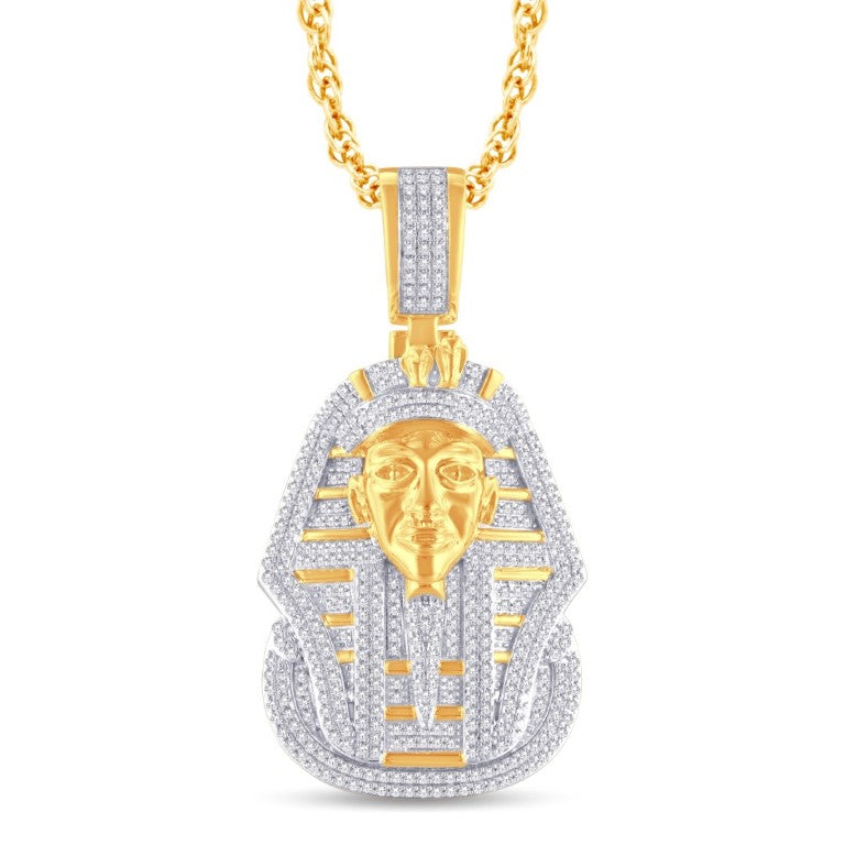 10 Karat Yellow Gold 1.00 Carat Diamonds Pharaoh HipHop Pendant-1025787-YG