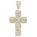 10 Karat Yellow Gold 3.15 Carat Diamonds Latin Cross HipHop Pendant-1029476-YG