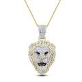 10 Karat Yellow Gold 2.17 Carat Diamonds Lion Face HipHop Pendant-1029528-YG