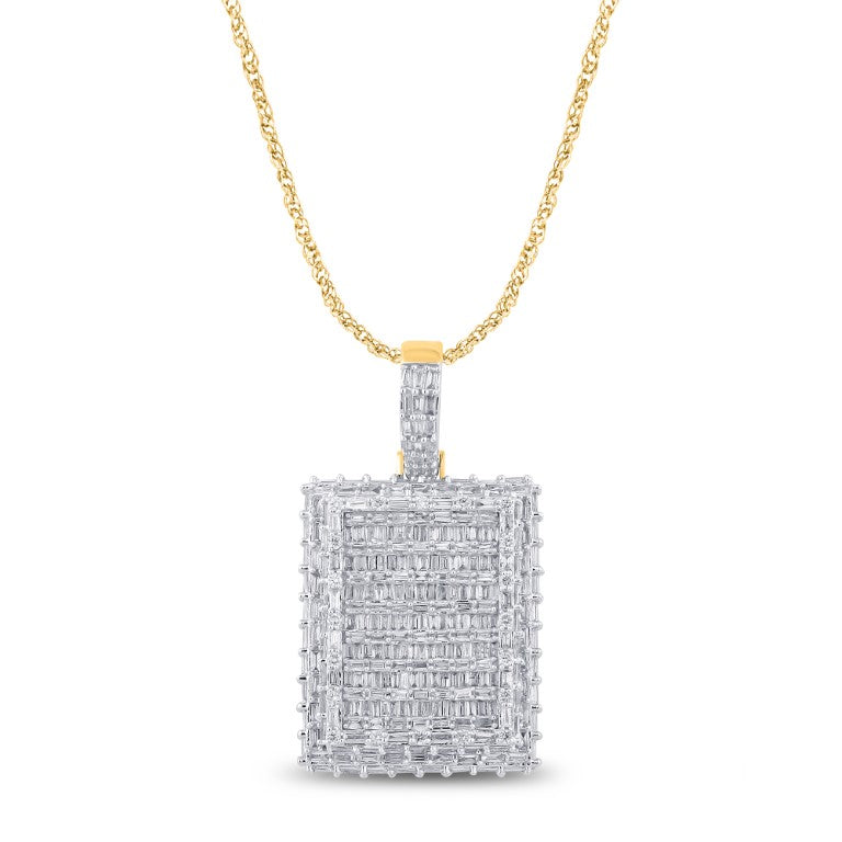 10 Karat Yellow Gold 5.00 Carat Diamonds Rectangle HipHop Pendant-1029557-YG