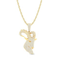 10 Karat Yellow Gold 3.75 Carat Diamonds Goat HipHop Pendant-1029617-YG