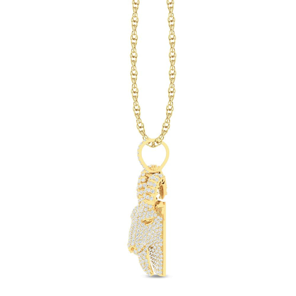 10 Karat Yellow Gold 3.75 Carat Diamonds Goat HipHop Pendant-1029617-YG