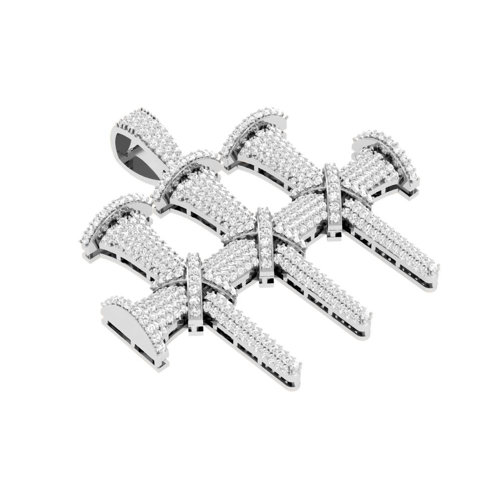 10 Karat White Gold 2.50 Carat Diamonds Latin Cross HipHop Pendant-1030038-WG