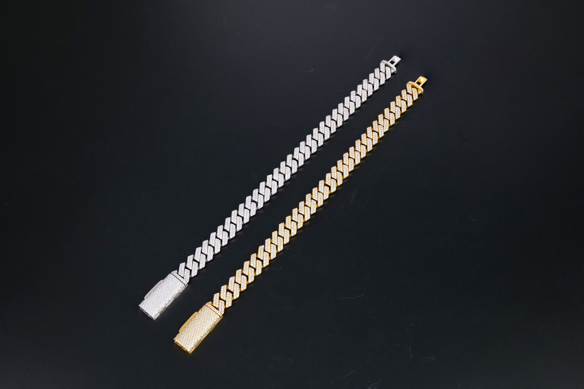 925 Silver moissanite Cuban link 10.0mm square