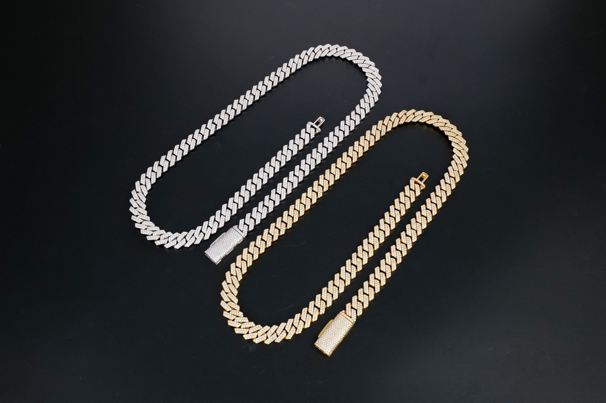 925 Silver moissanite Cuban link 10.0mm square