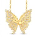 10 Karat All Yellow Gold 1.87 Carat Diamonds Butterfly Necklace (18 INCH)-1425233-ALY