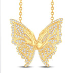 10 Karat All Yellow Gold 1.87 Carat Diamonds Butterfly Necklace (18 INCH)-1425233-ALY
